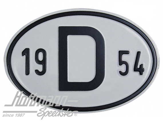 Targa sigla internazionale "D" (Germania), "1954", alluminio |  | 020-2396-54