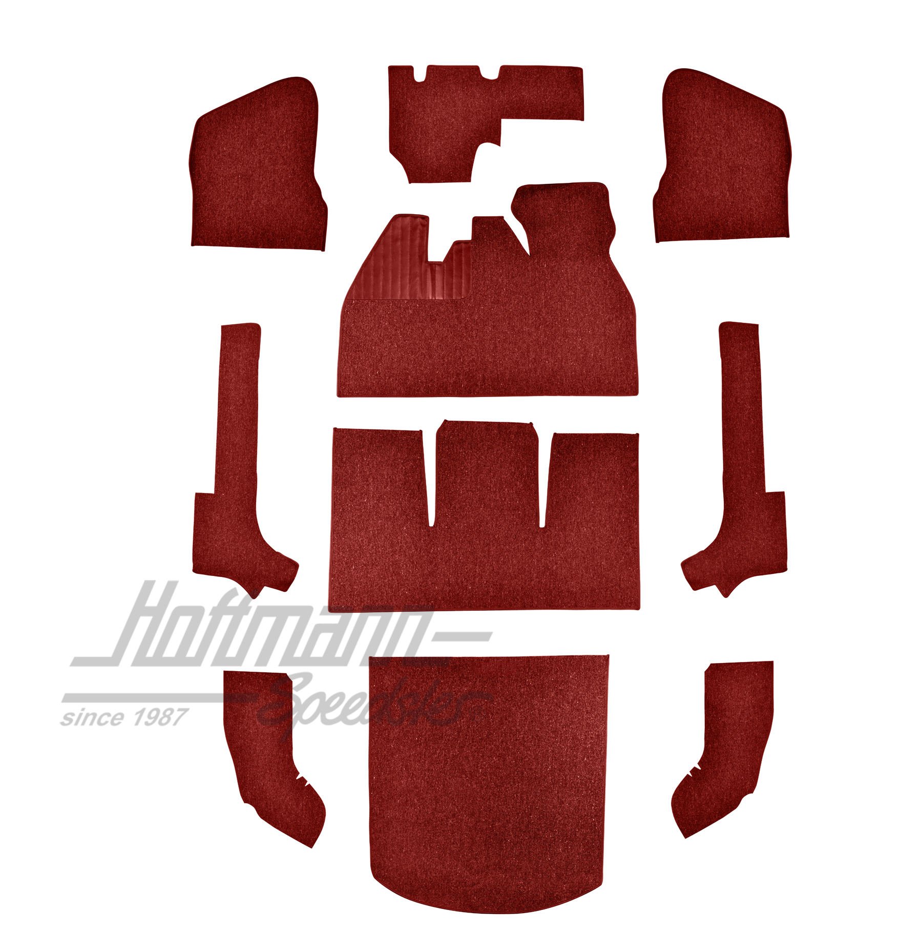 Set tappeti, Cabriolet, 56-64, filato capello, (10), rosso |  | 026-5042-06