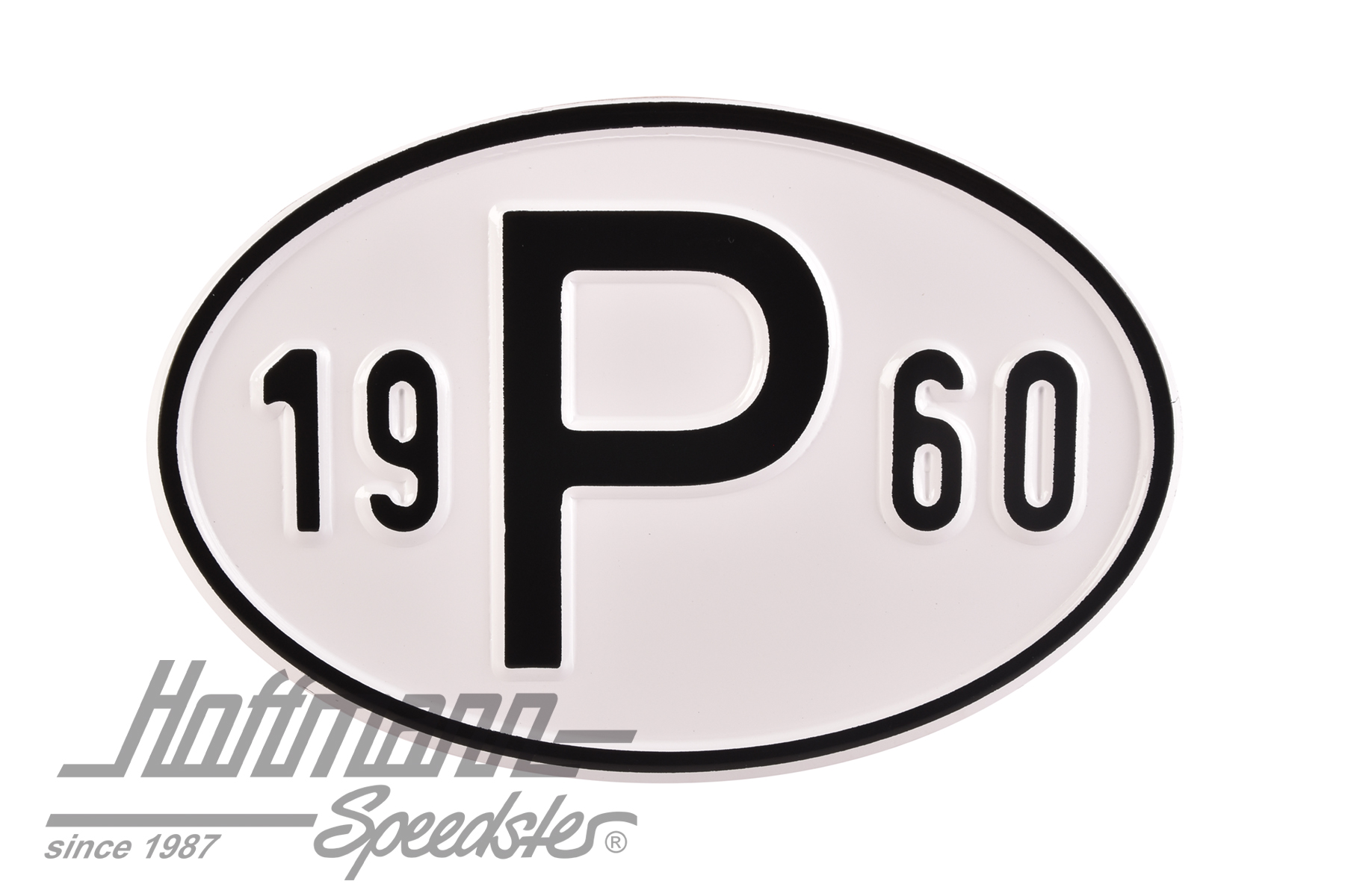 Targa sigla internazionale "P" (Portogallo), "1960", alluminio |  | 020-2405-60