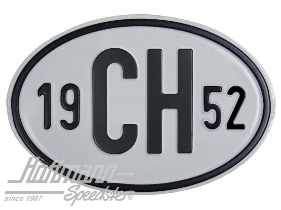 Targa sigla internazionale "CH" (Svizzera), "1952", alluminio |  | 020-2401-52