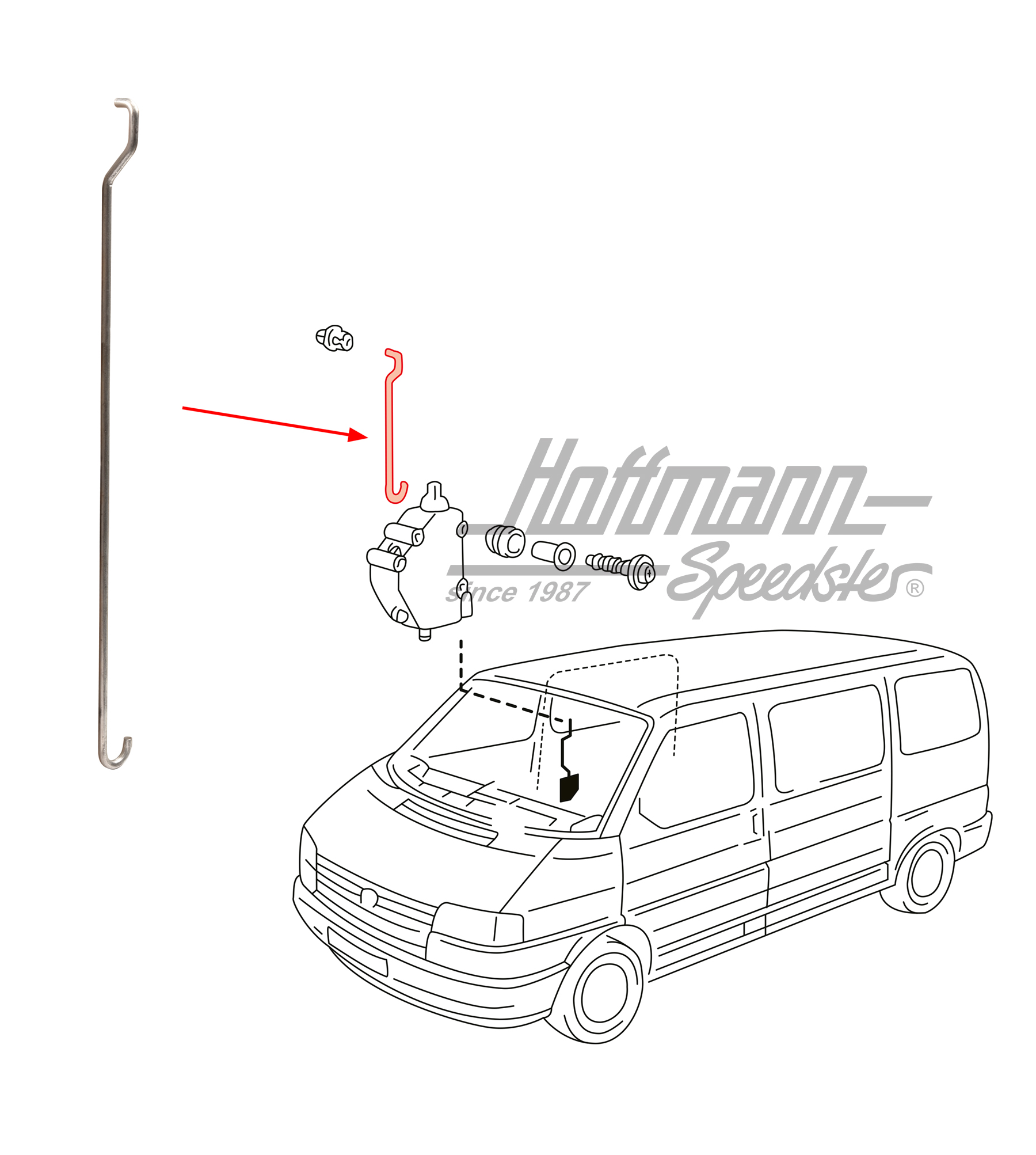 Barra di raccordo, chiusura centralizzata, porta scorrevole | 701 862 170 | 408-1010-16