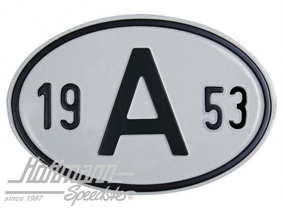Targa sigla internazionale "A" (Austria), "1953", alluminio |  | 020-2398-53
