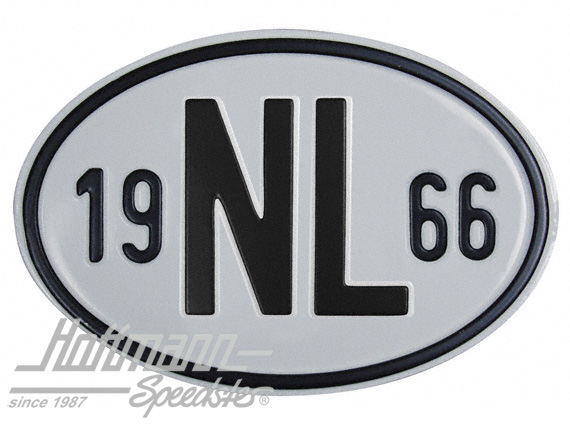 Targa sigla internazionale "NL" (Paesi Bassi), "1966", alluminio |  | 020-2391-66