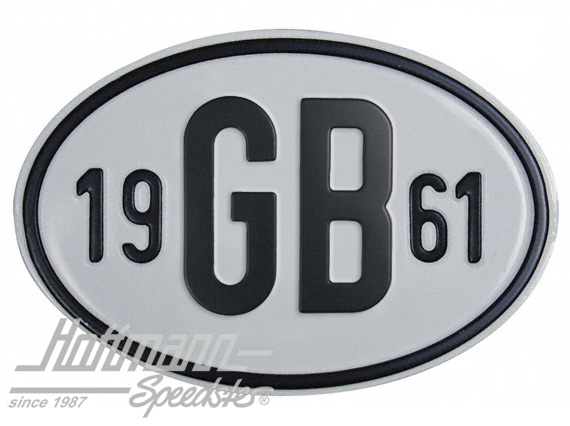 Targa sigla internazionale "GB" (Gran Bretagna), "1961", alluminio |  | 020-2404-61