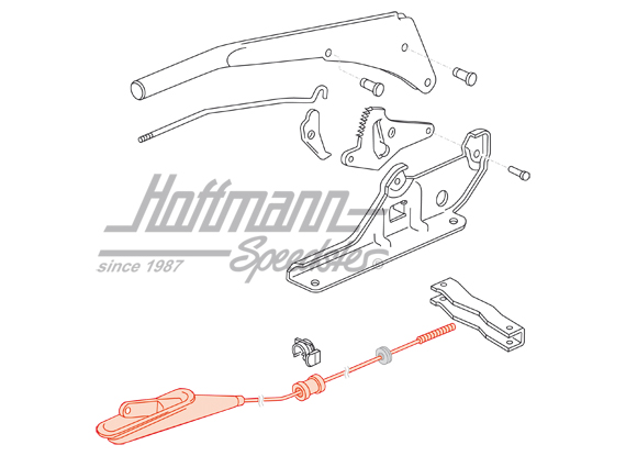 Cavo del freno a mano, Furgone T3, davanti 
                                                       