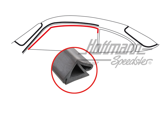 Guarnizione, cristallo ad azionamento manuale, Coupé, 55-65 | 143 845 211 | 060-0400