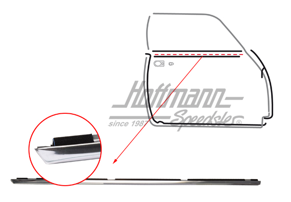 Guarnizione canale di tenuta portiera, acciaio inossidabile, Coupé, 71-, destra | 143 837 472 | 060-0462-02