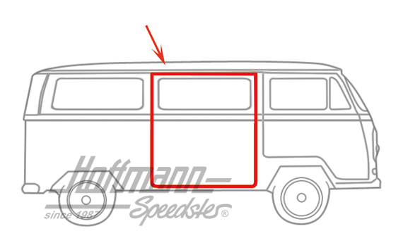 Guarnizione porta scorrevole, 8.67-, destra, qualità top | 211 843 792 B | 090-6142