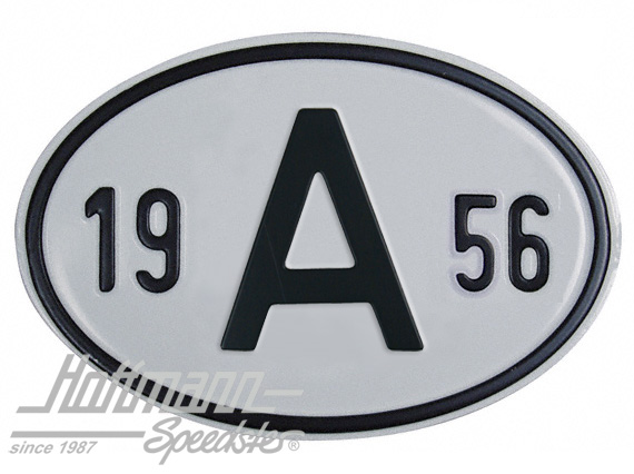 Targa sigla internazionale "A" (Austria), "1956", alluminio |  | 020-2398-56