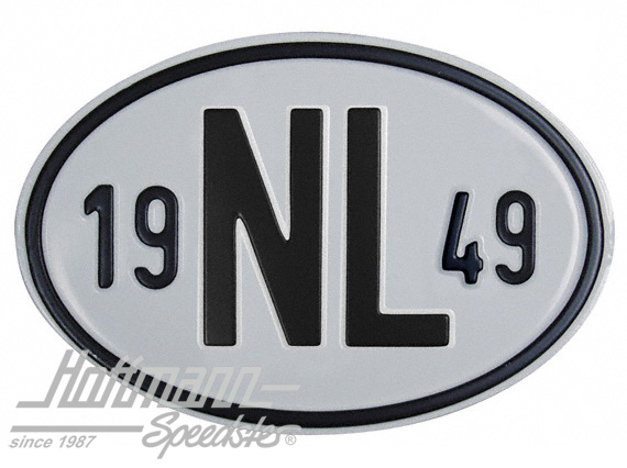 Targa sigla internazionale "NL" (Paesi Bassi), "1949", alluminio |  | 020-2391-49