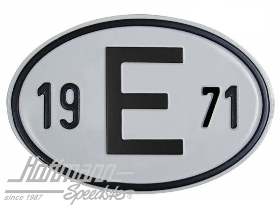 Targa sigla internazionale "E" ( Spagna), "1971", alluminio |  | 020-2403-71