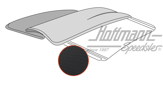 Fodera per tetto pieghevole, 55-56, PVC, nera | --- --- --- | 055-7183-11