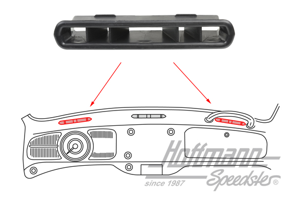 Ugello dell'aria, sinistra/destra, -7.70, cruscotto in metallo | 113 819 719 | 020-1864-05