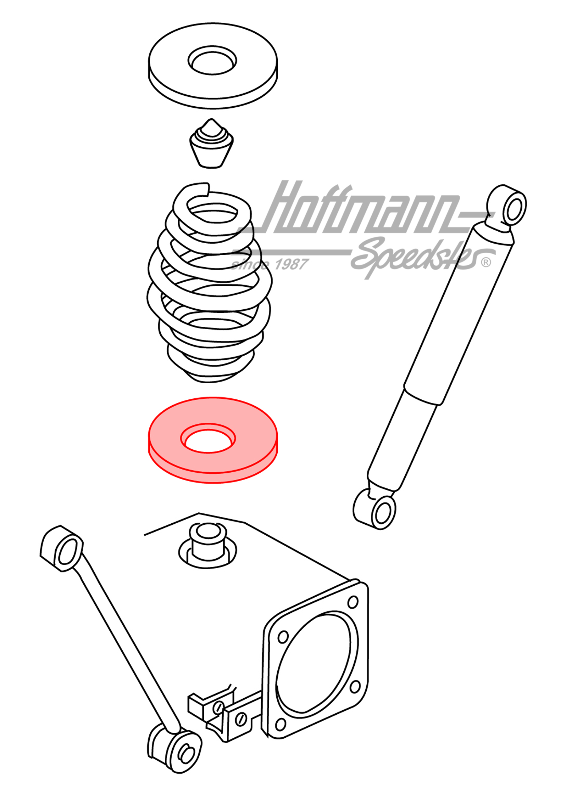 Supporto, molla, posteriore, Furgone T3                                                             