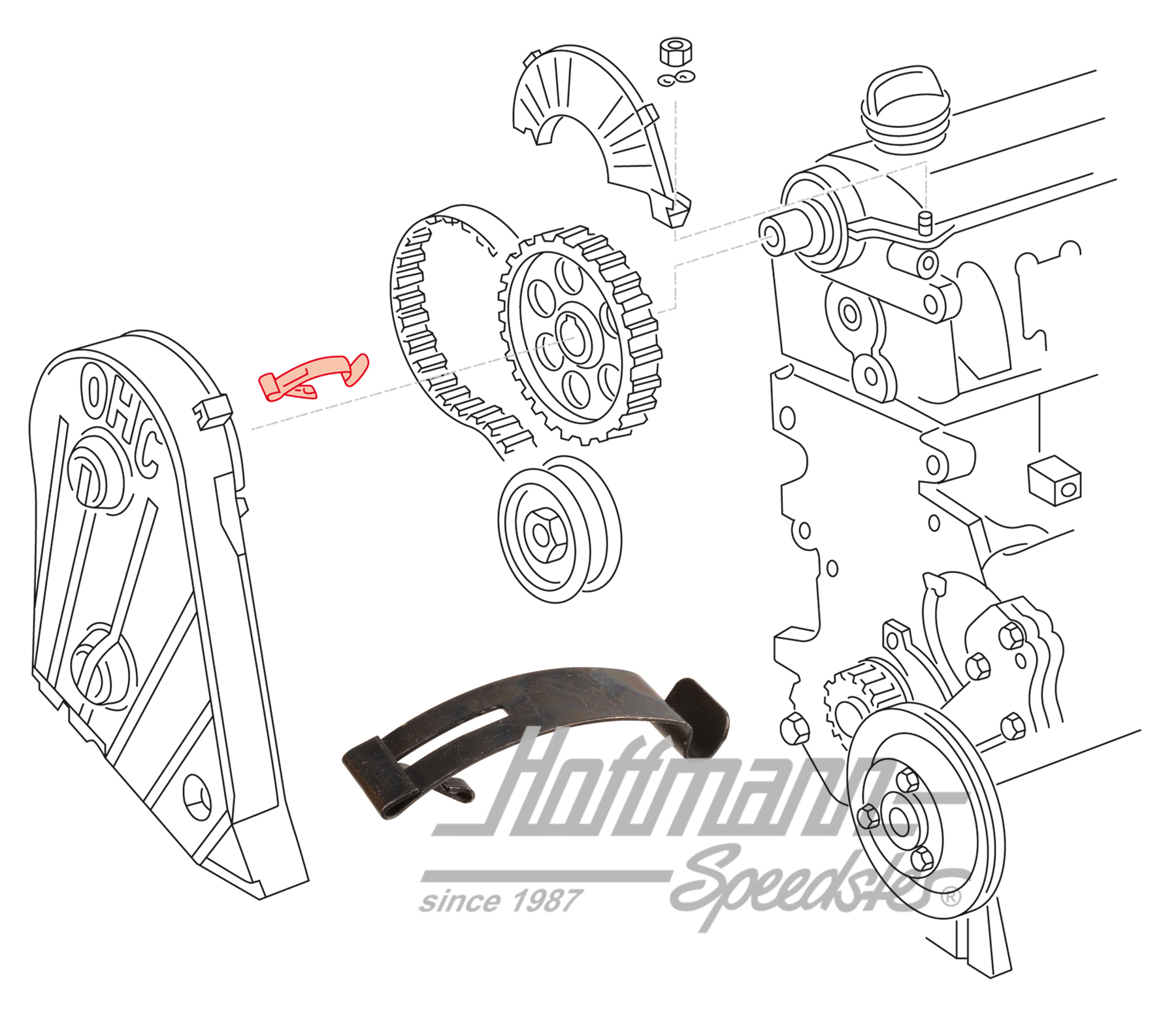 Morsetto, coperchio della cinghia dentata, superiore | 026 109 150 | 110-0930-35
