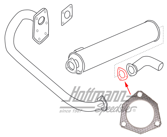 Guarnizione, tubo finale,  T-Diesel (JX) | 068 251 235 A | 320-3330