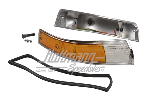 Luce di lampeggiatore, bianco/giallo/cromato, 69-71, destra                                         