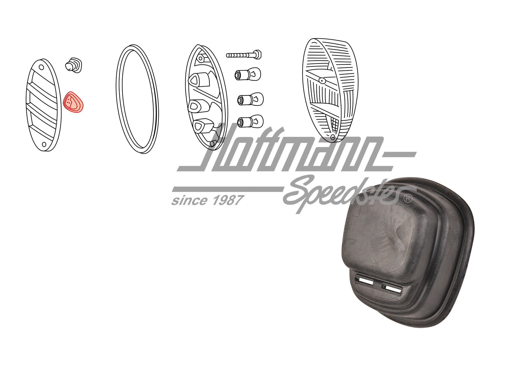 Guarnizione, portalampada, fanale posteriore (bipolare) | 311 945 283 | 060-0086-08