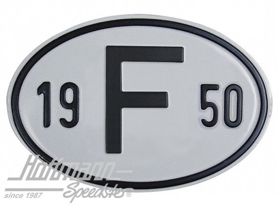 Targa sigla internazionale "F" (Francia), "1950", alluminio |  | 020-2399-50