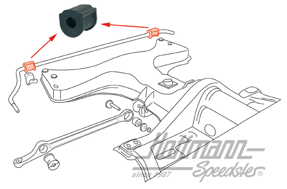 Gomma stabilizzatore sulla testa telaio, 1302/03, di serie                                          