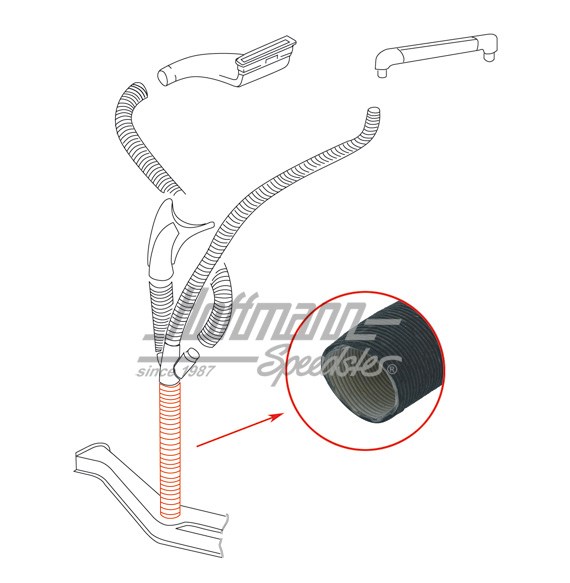 Tubo flessibile riscaldamento, cartone,  ø 38 mm | 111 255 463 C | 020-0915-07