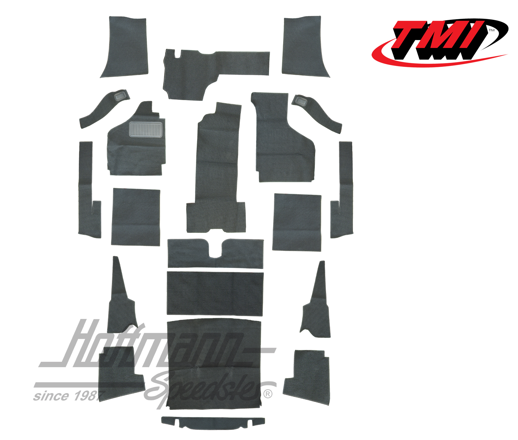 Set tappeti, Karmann Ghia Cabriolet, nero, -7.68 | 34-F1624-301 | 066-0046-10