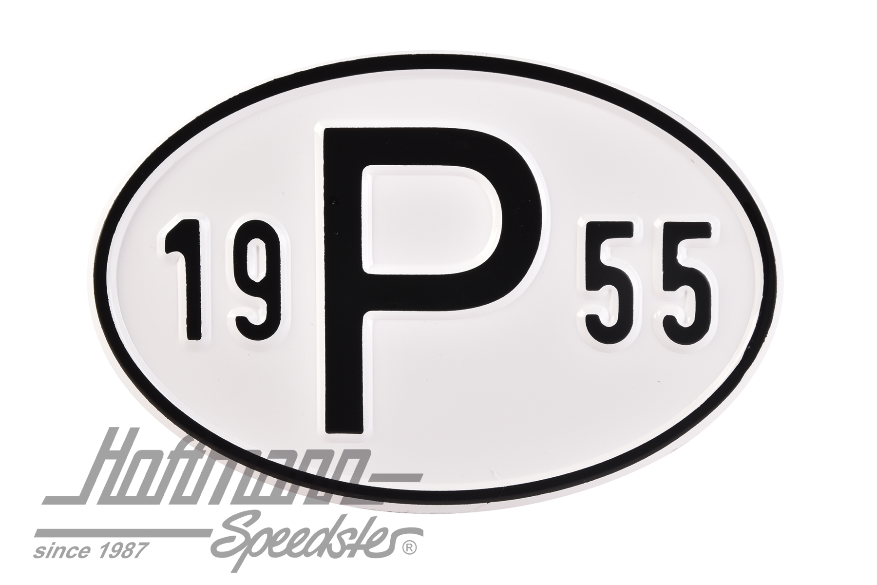 Targa sigla internazionale "P" (Portogallo), "1955", alluminio |  | 020-2405-55