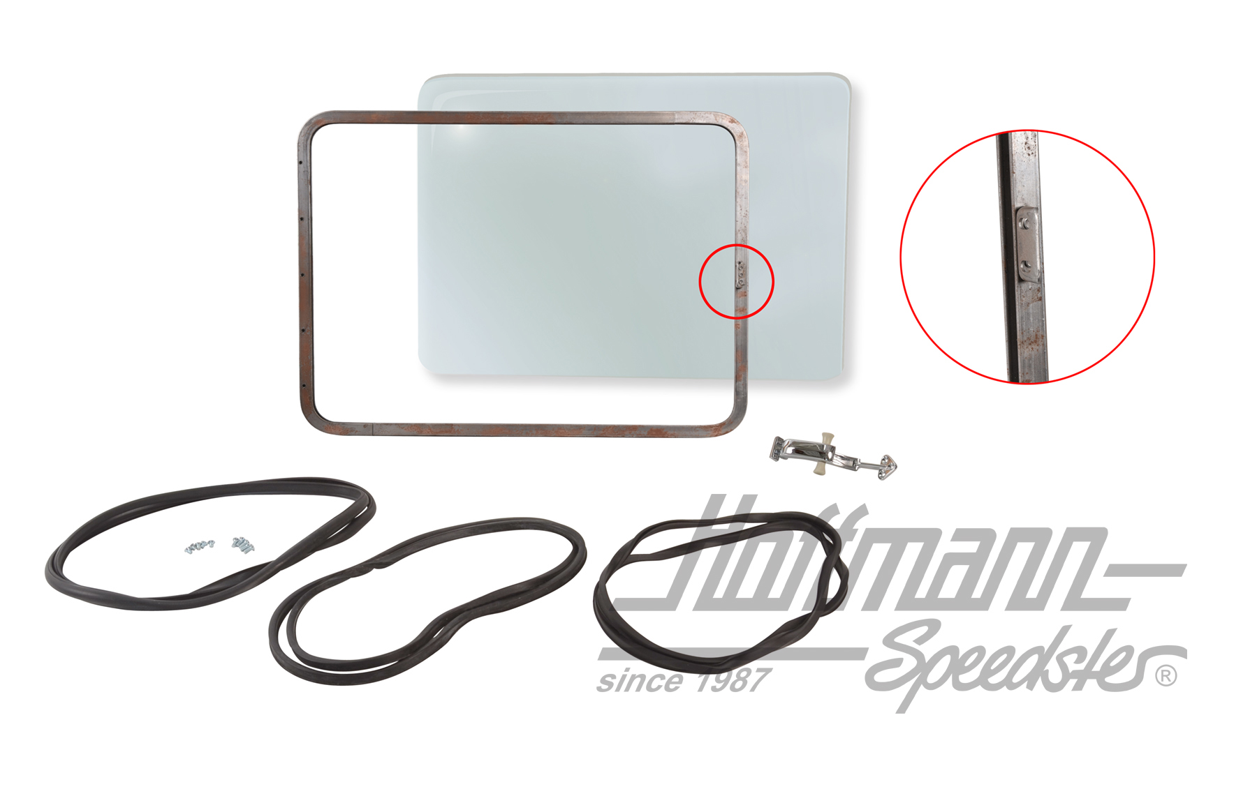 Set di finestre pop-out, trasparente, posteriore, lucido | 211 898 105 A | 089-3840-25