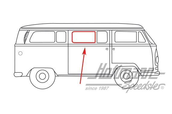 Guarnizione finestra di porta centrale, divisa, con scanalatura | 241 845 285 A | 090-6115-10