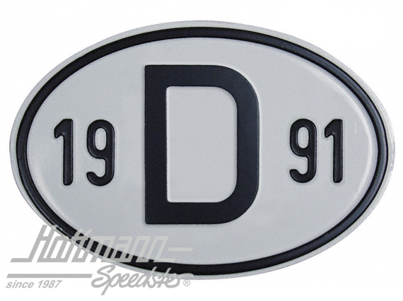 Targa sigla internazionale "D" (Germania), "1991", alluminio |  | 020-2396-91