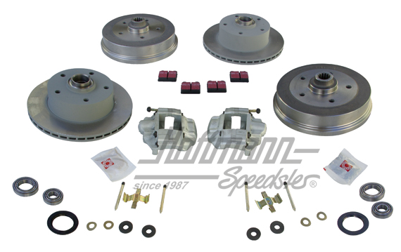 Impianto frenante, ventilazione interna, 5 fori, PCD 130, Porsche | BA KER 1 VA + 2 Trommeln | 020-3902