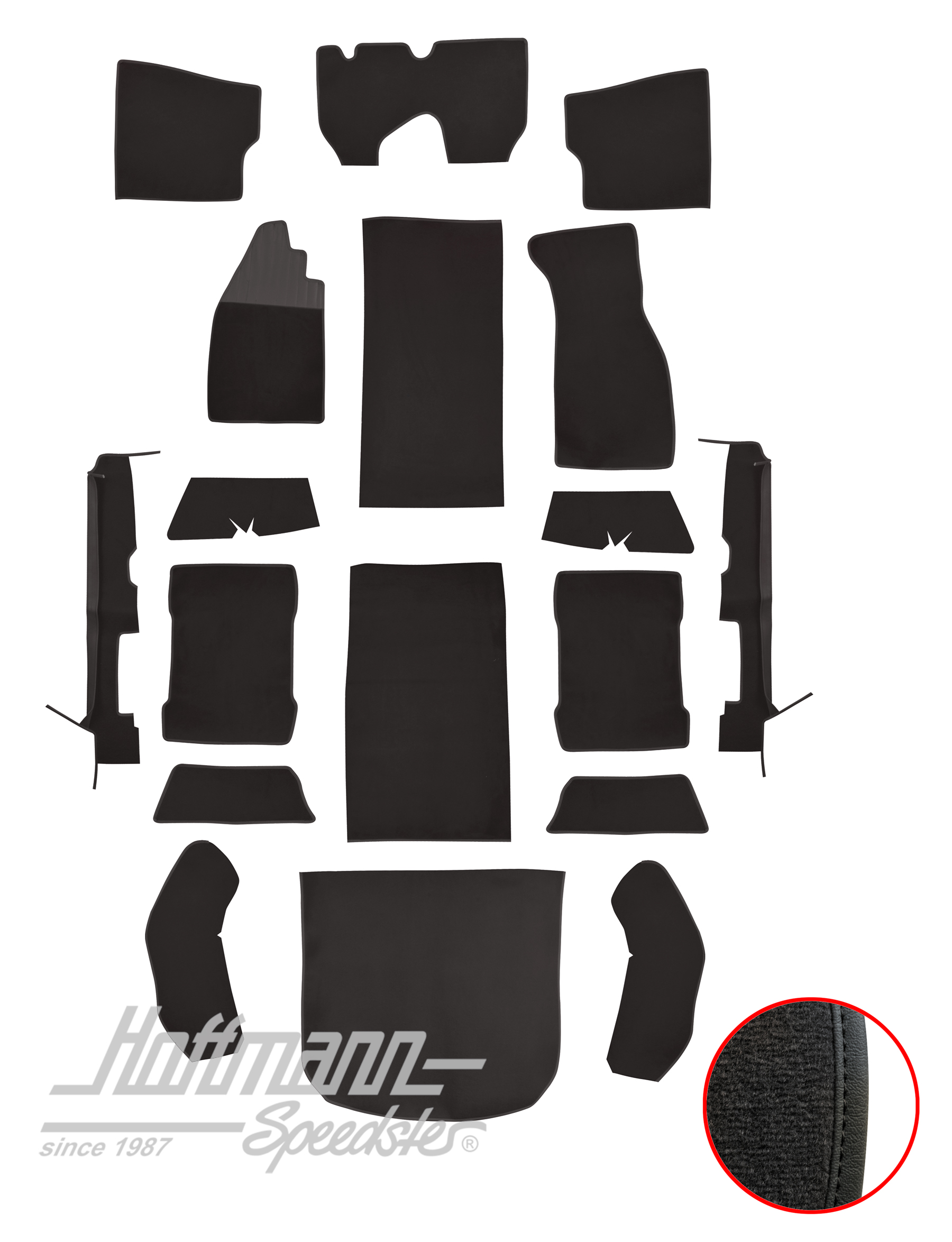 Set tappeti, Maggiolino Berlina, 8.72-, nero |  | 026-5821