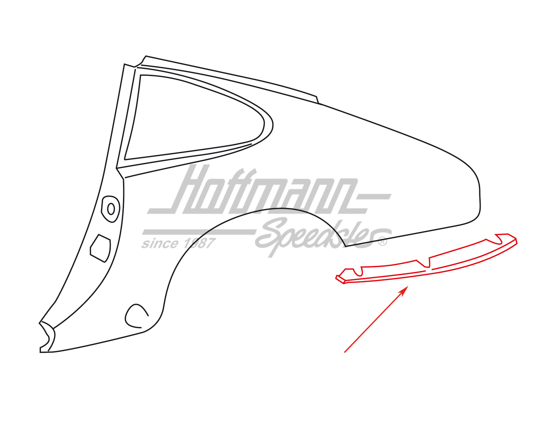 Supporto, parte laterale, posteriore, 74-89, sinistra                                               