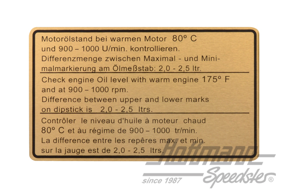 Adesivo "Ölstand" (livello dell'olio), 911 SC, 78-80 | 930 006 504 00 | 580-8018