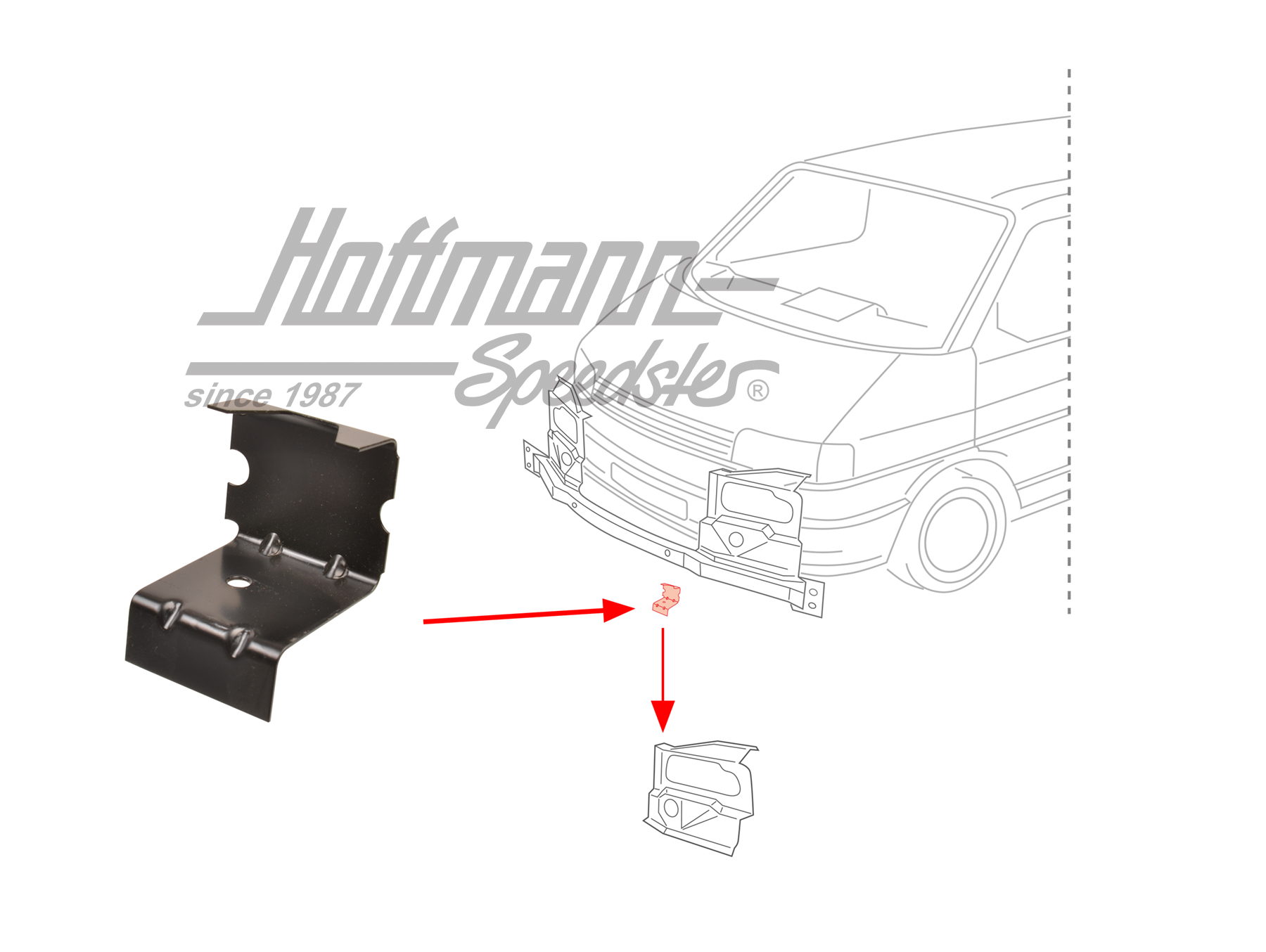 Lamiera di bloccaggio, fanale, Furgone T4, sinistra/destra | 701 805 085 | 408-8004-10