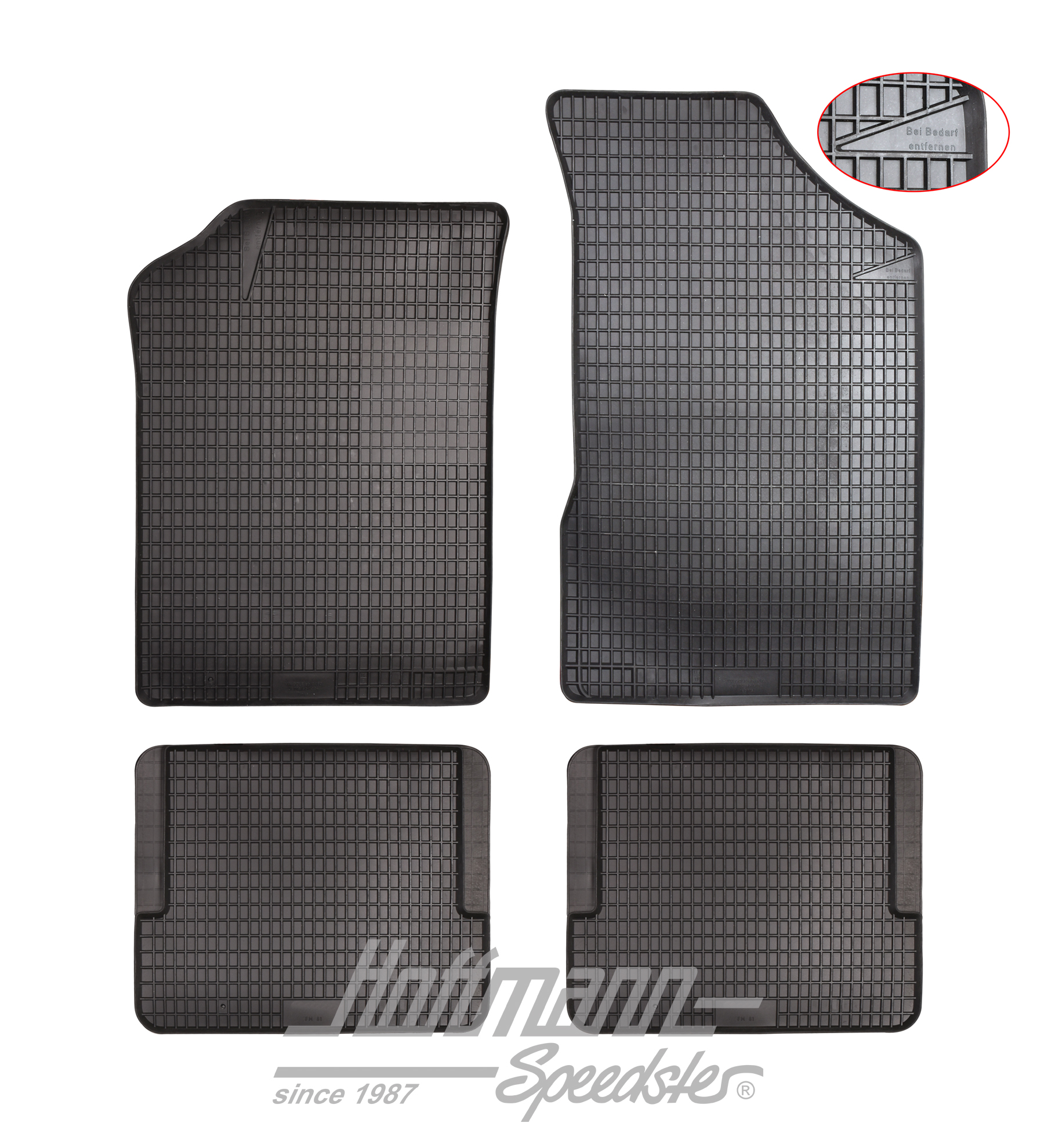 Set di tappeti di gomma, neri, 4 pezzi, Golf 2 | 453 011 | 200-6003
