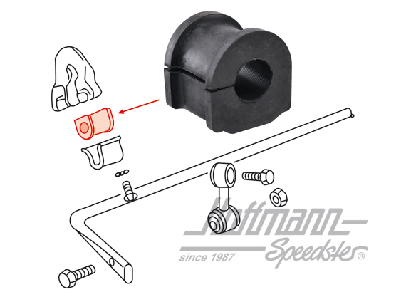 Cuscinetto in gomma, stabilizzatore, anteriore/posteriore, 20 mm                                    