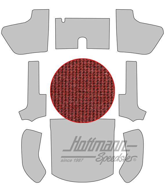 Set tappeti, Cabriolet, 56-64, filato capello, rosso |  | 026-5041-06