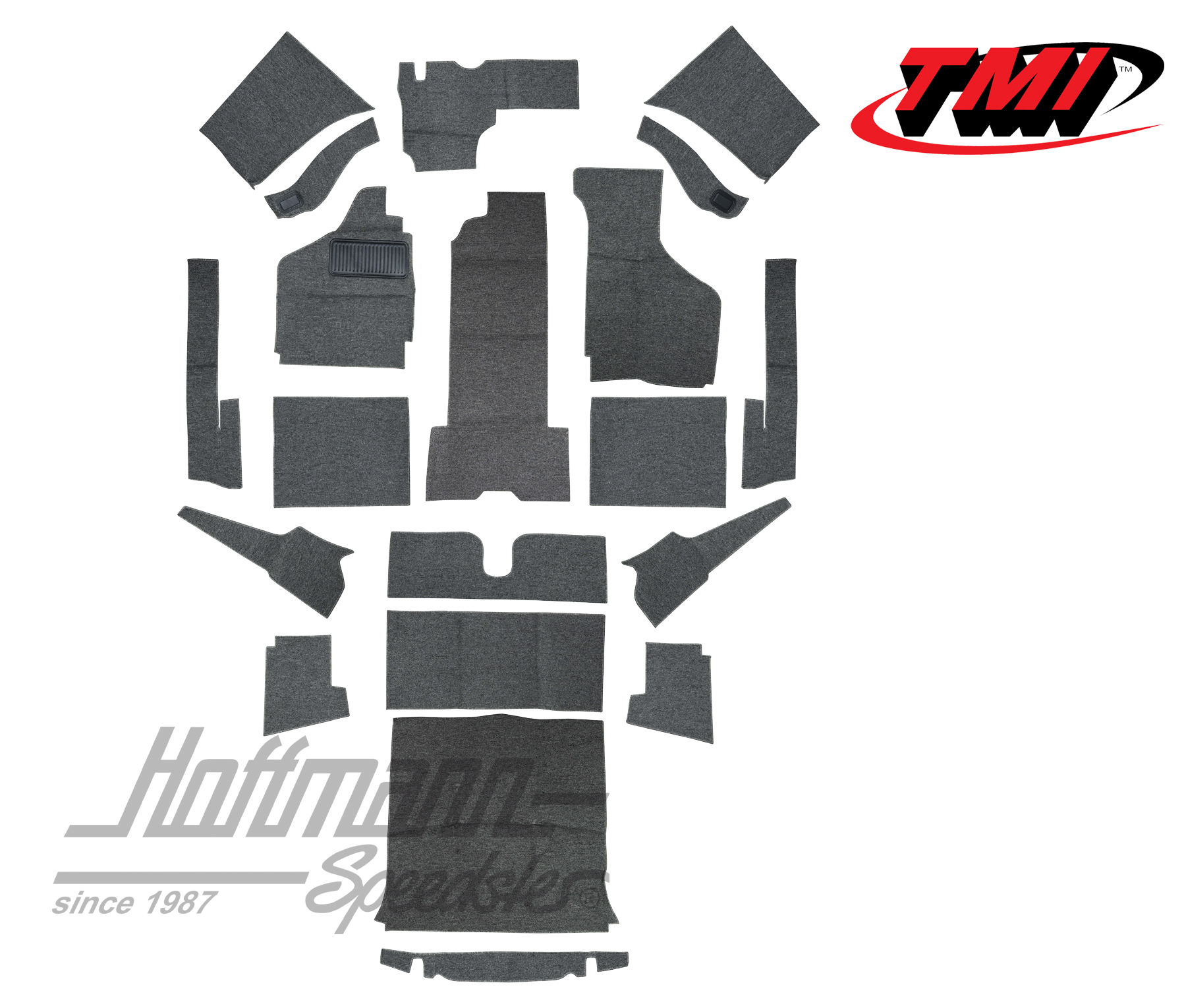 Set tappeti, Karmann Ghia Cabriolet, grigio, -7.68 | 34-F1624-407 | 066-0046-20