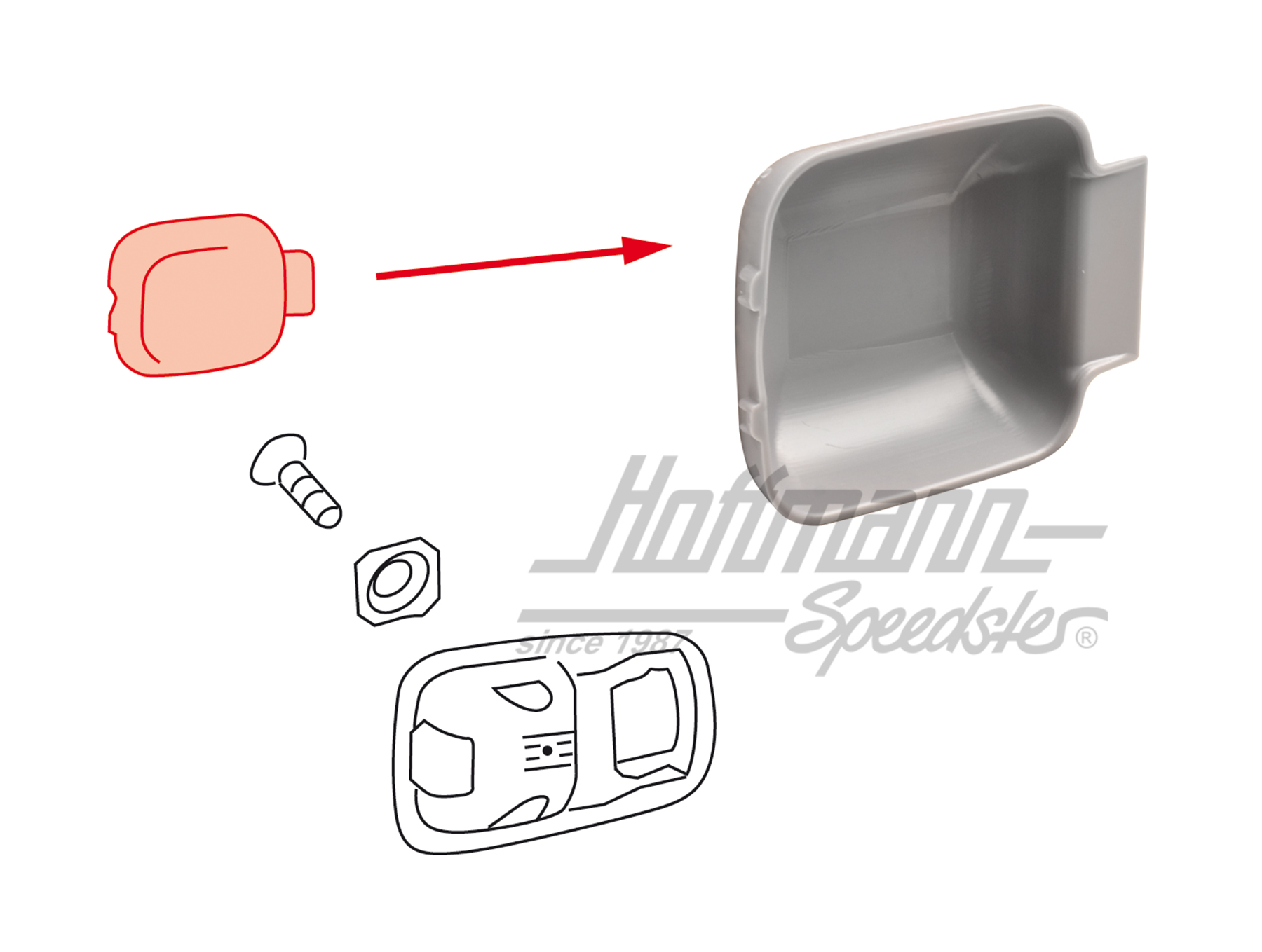 Sotto maniglia apriportiera, grigio | 311 837 247 GY | 020-2320-09