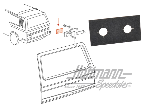 Supporto, cerniera portellone posteriore | 251 829 573 B | 350-6052