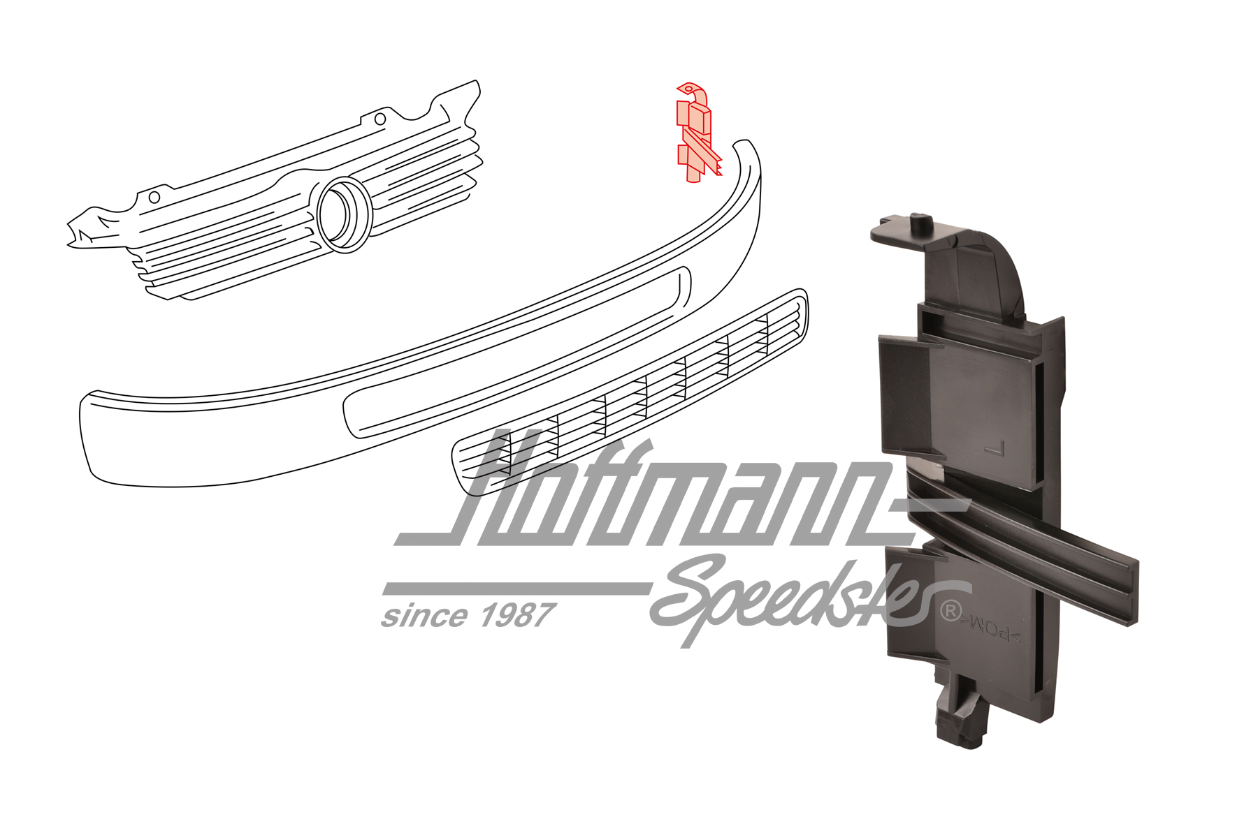 Guida, copertura/calandra
, in basso, sinistra | 7D0 854 509 | 408-2940-01