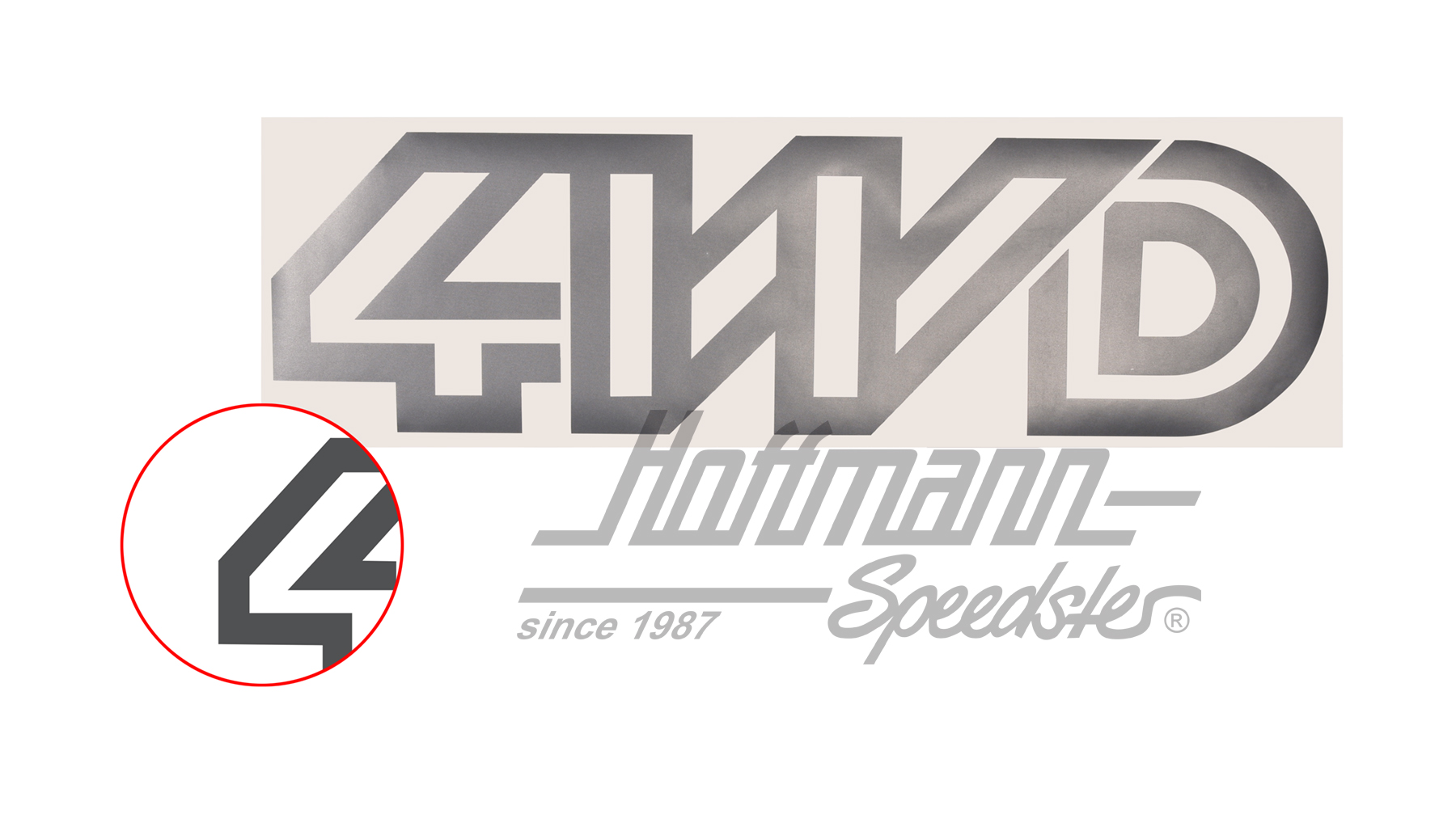 Adesivo, 4WD, Furgone T3, grande, Silver Dark |  | 370-3854-05