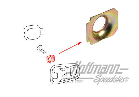 Supporto, copertura apriportiera / vite | 111 837 291 | 020-2321-08