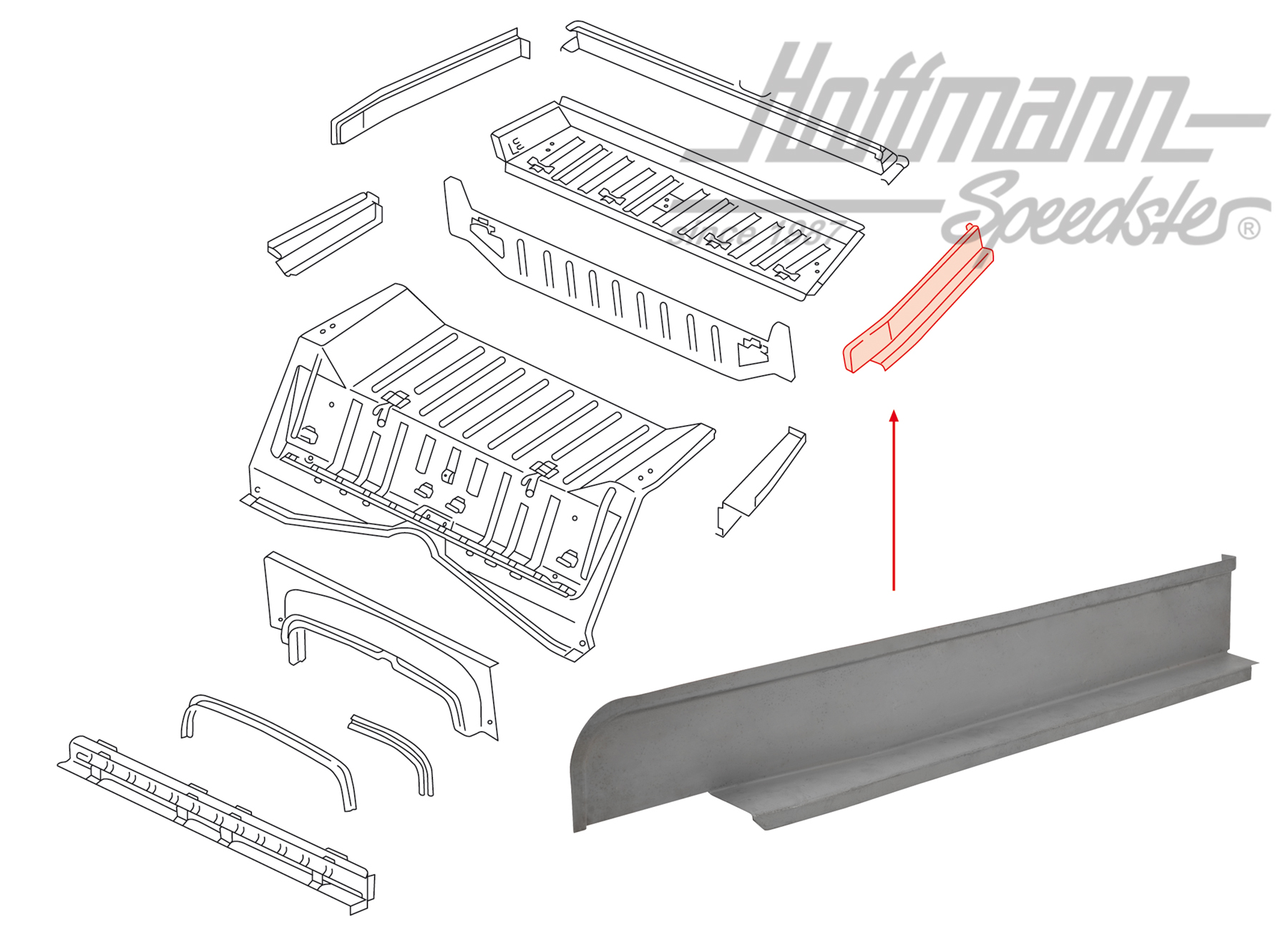 Longherone, posteriore, Tipo 181, sinistra                                                          