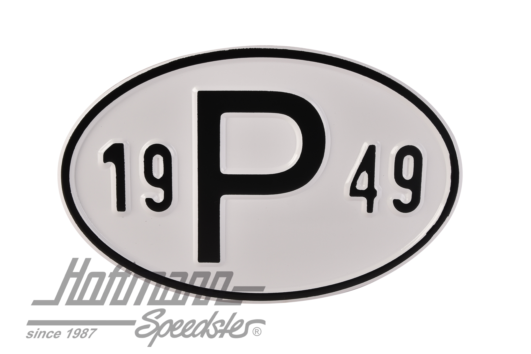 Targa sigla internazionale "P" (Portogallo), "1949", alluminio |  | 020-2405-49