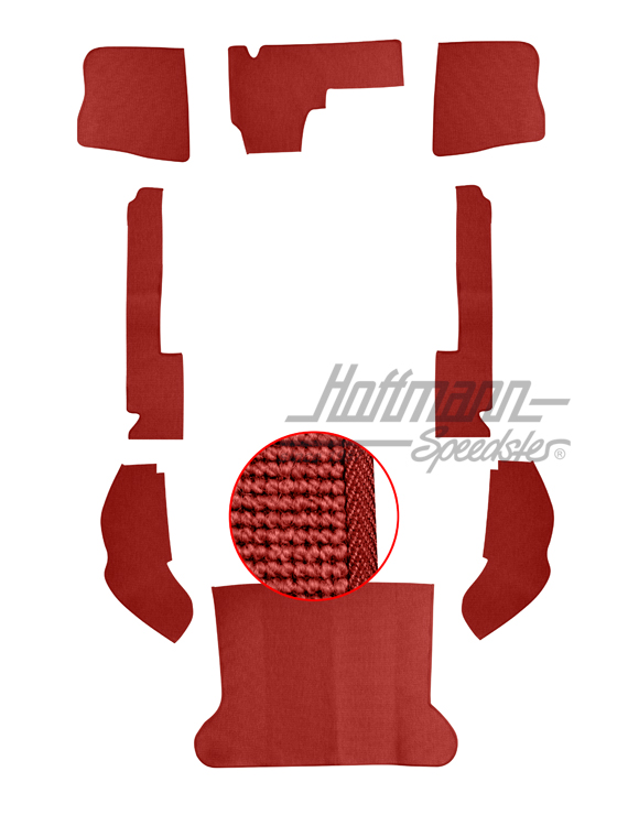 Set tappeti, Berlina, 64-67, filato capello, rosso |  | 026-5025-06