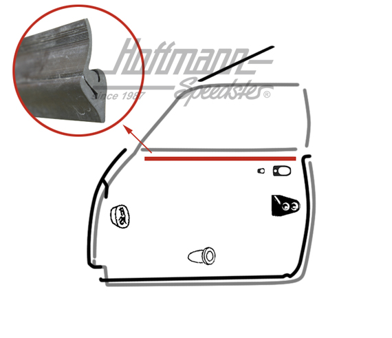 Guarnizione canale di tenuta portiera, esterna, 60-71 | 141 837 475 C | 060-0454