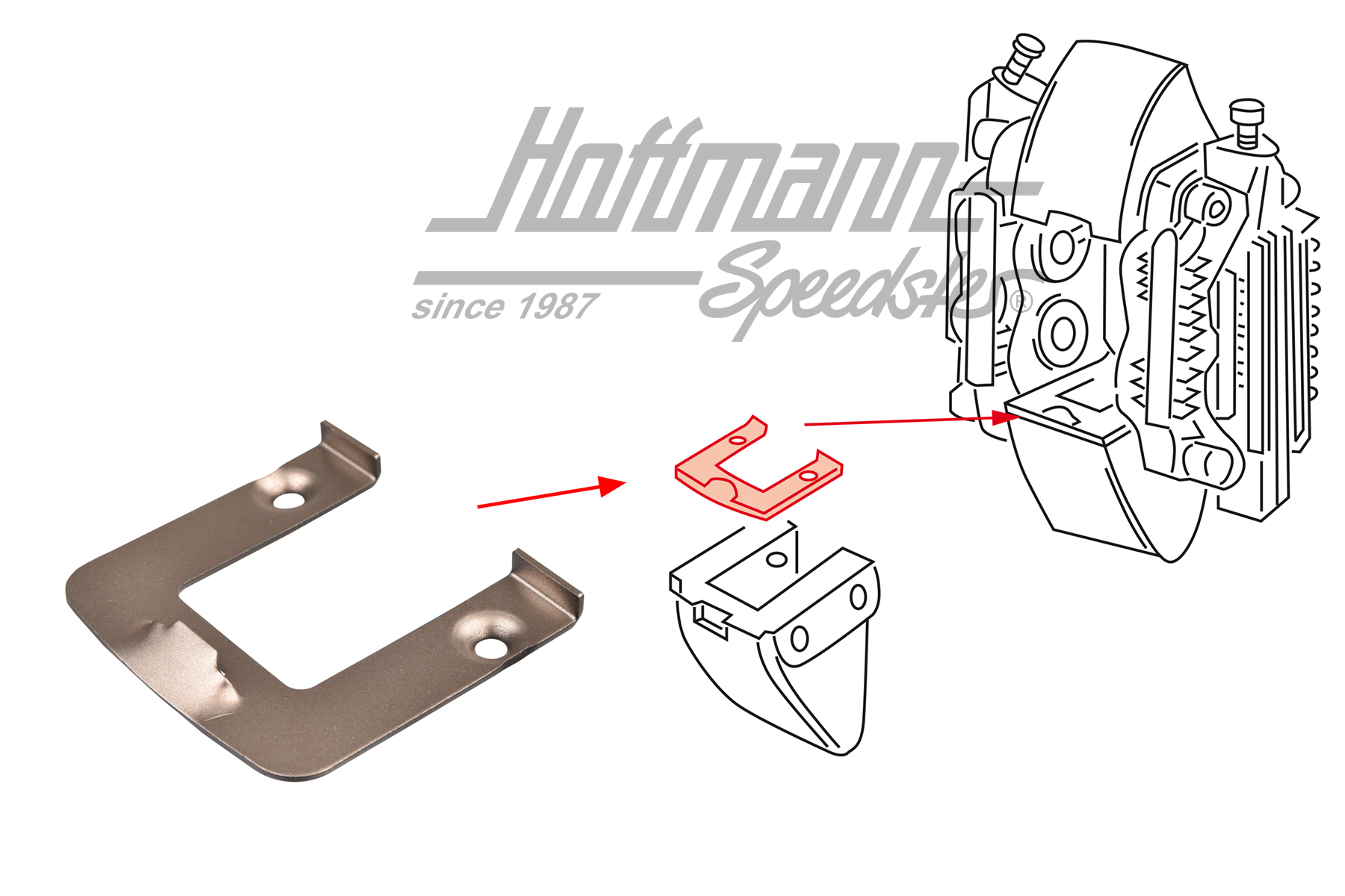 Lamiera a molla, pinza freno, asse anteriore, inferiore, 78-89 | 930 351 542 03 | 522-1244-10