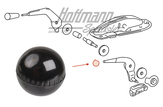 Bottone, acceleratore a mano, 911, 912, -.77, nero                                                  